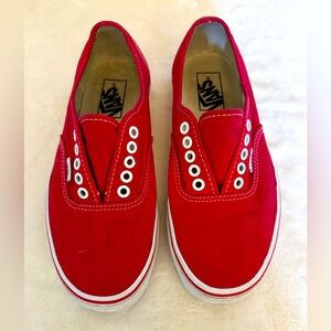 Vans Authentic Red Skate shoes, Men’s 6.5, women’s 8